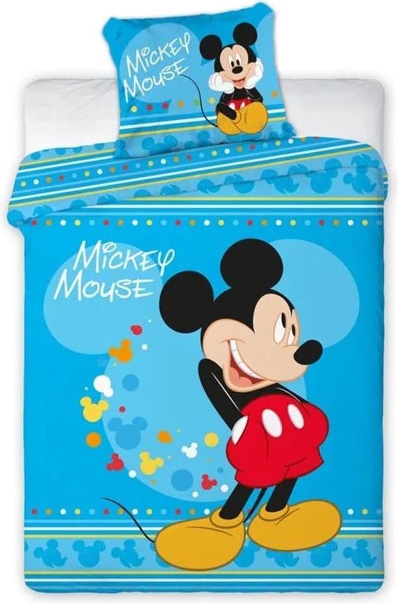 Disney Let's Go - Dekbedovertrek - Eenpersoons - 140 x 200 cm - - Blauw