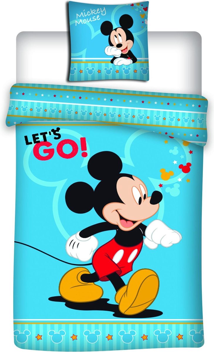 Disney Let's Go - Dekbedovertrek - Eenpersoons - 140 x 200 cm - - Blauw