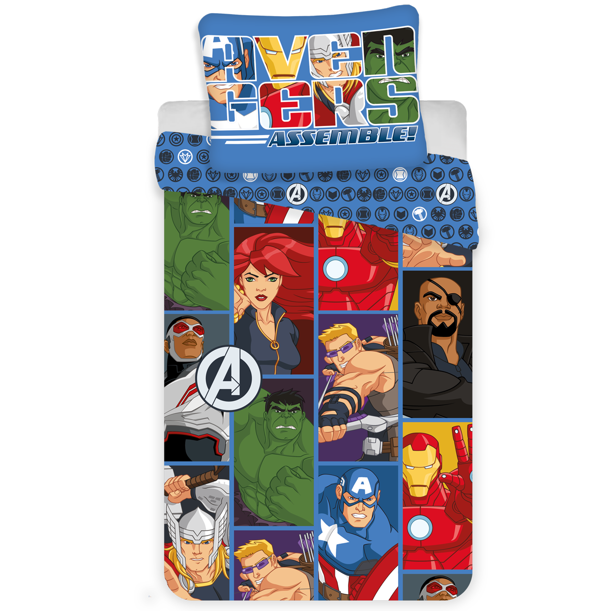 Marvel Cartoon Dekbedovertrek - Eenpersoons - 140 x 200 cm - Multi