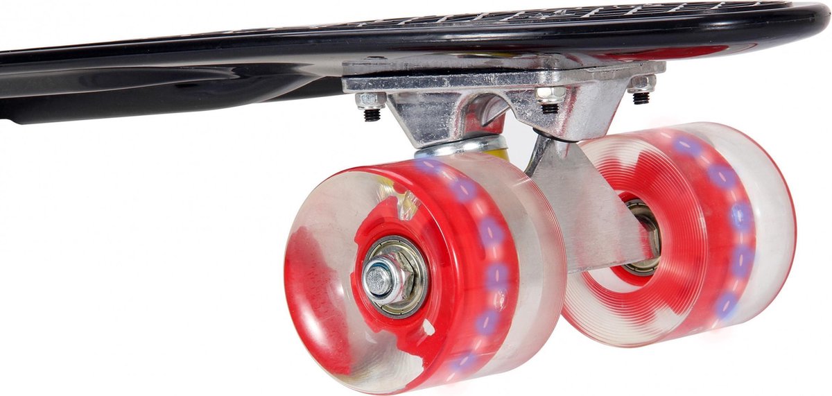 Amigo skateboard met ledverlichting 55,5 cm/ - Zwart