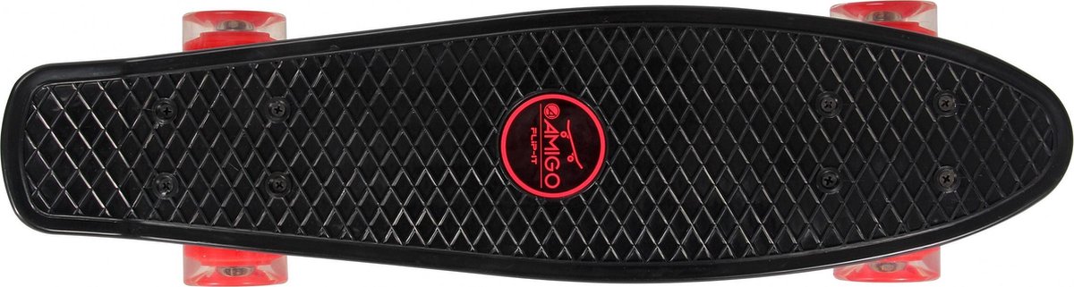 Amigo skateboard met ledverlichting 55,5 cm/ - Zwart