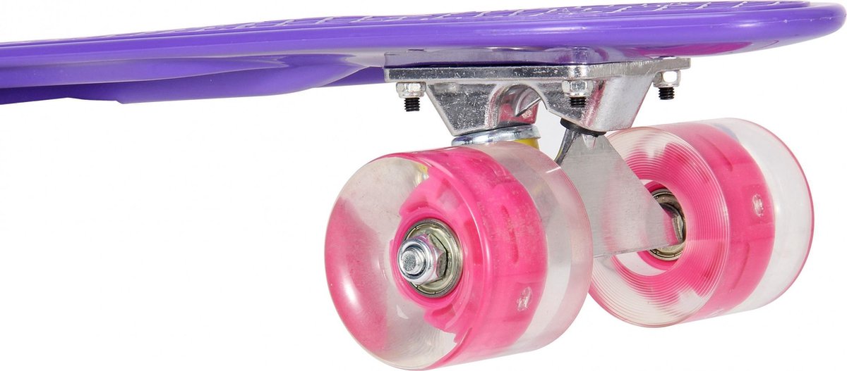 Amigo skateboard met ledverlichting 55,5 cm/roze - Paars