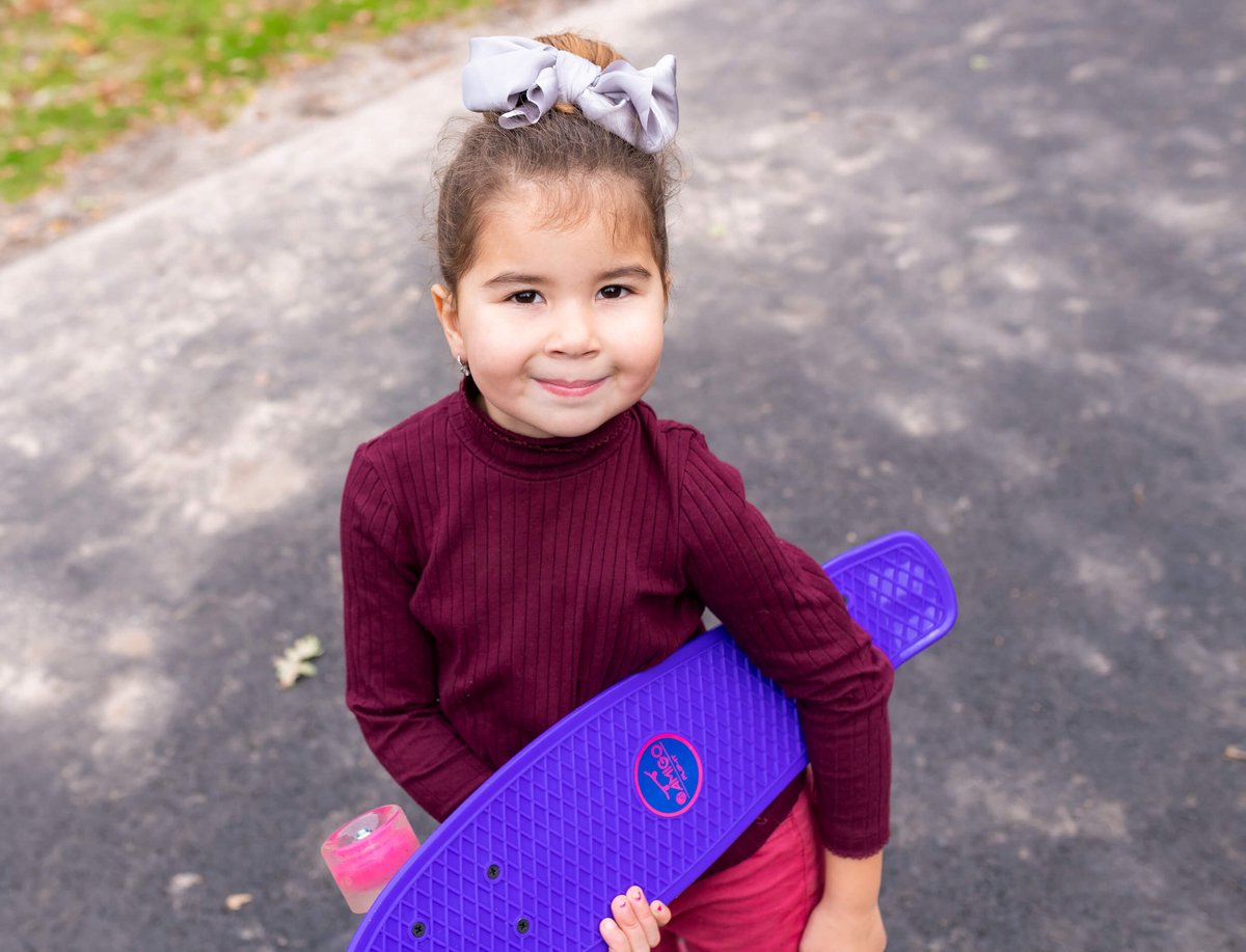 Amigo skateboard met ledverlichting 55,5 cm/roze - Paars