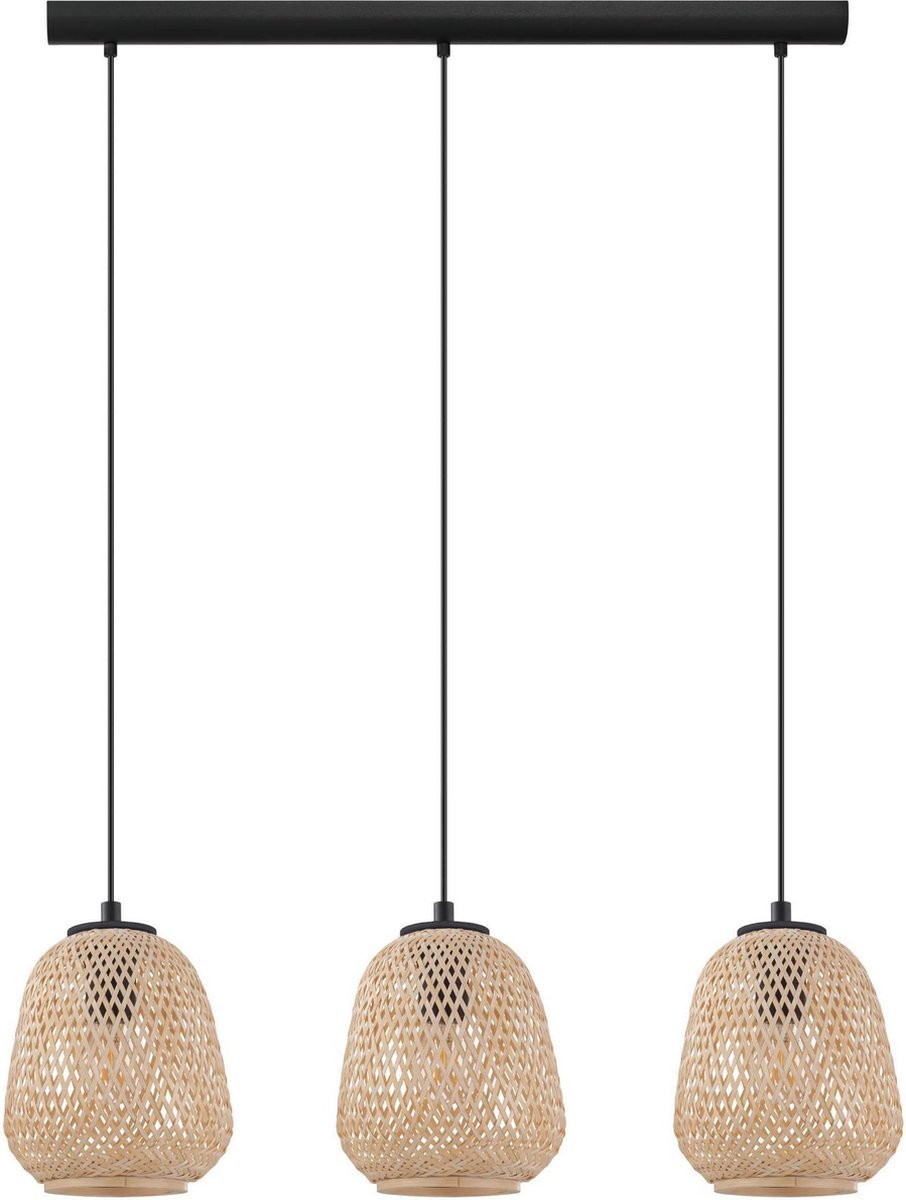 EGLO Hanglamp Dembleby E27 90cm Naturel - Zwart