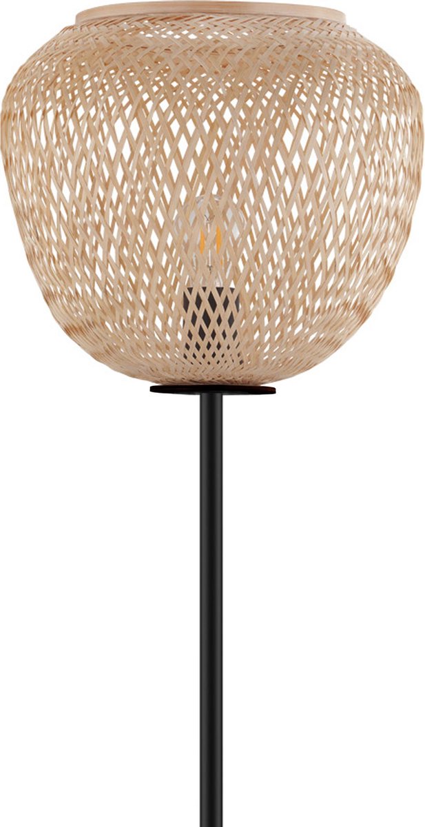 EGLO Vloerlamp Dembleby E27 150cm Zwrt Naturel - Zwart