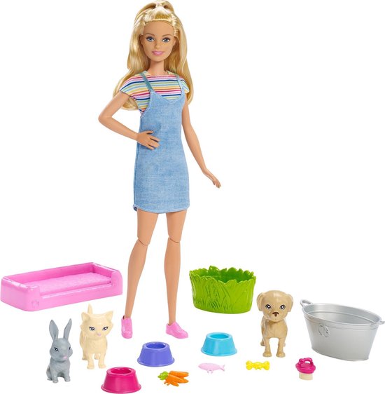 Barbie Speelset Met Hondje, Poesje En Konijntje