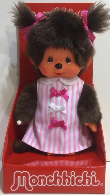 Monchhichi Meisje Pink Ribbon Dress (20 CM)