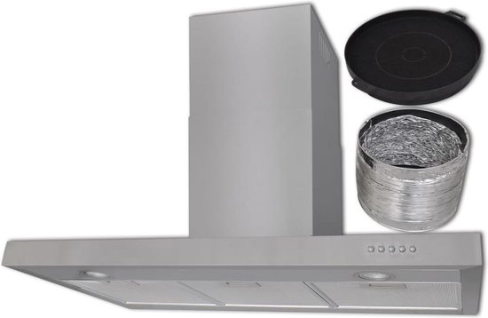 Vidaxl Afzuigkap Plat 900 Mm Roestvrij Staal - Silver