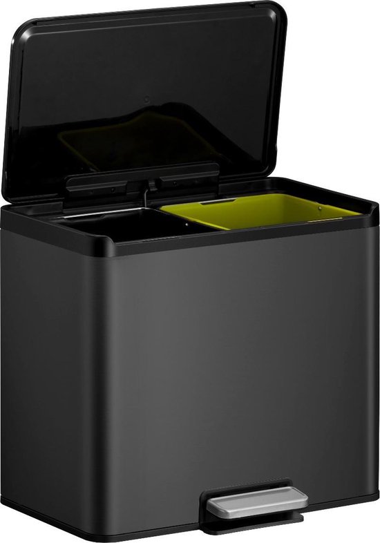 Eko Essential Recycler Pedaalemmer Afvalscheider - 2 X 15l - - Negro