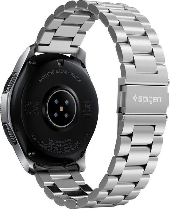 Spigen Modern Fit Steel Watch Band Voor De Samsung Galaxy Watch 46 Mm - Zilver - Silver
