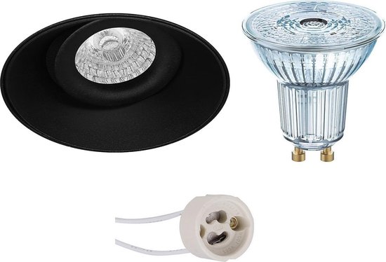 Osram - Led Spot Set - Parathom Par16 927 36d - Pragmi Nivas Pro - Gu10 Fitting - Dimbaar - Inbouw Rond - Mat - - Zwart