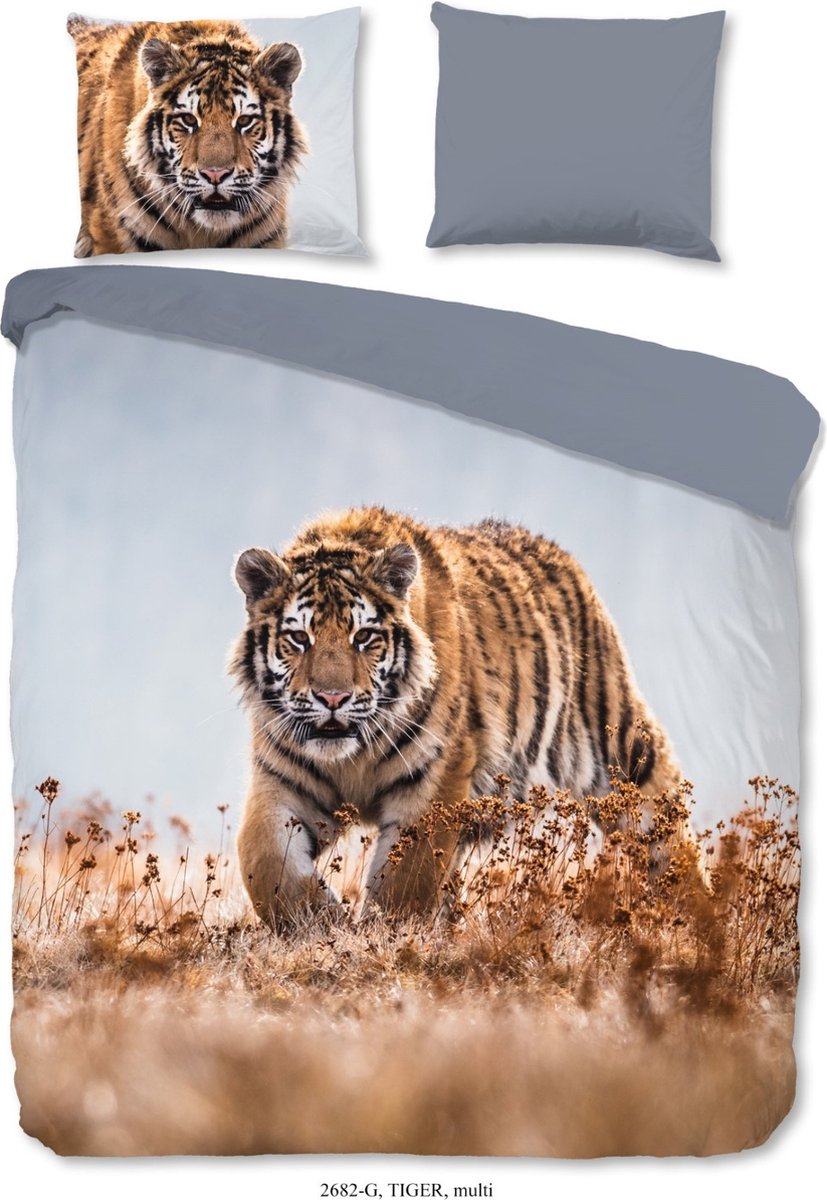 Good Morning Tiger Dekbedovertrek - 2-persoons (200x200/220 Cm + 2 Slopen) - Katoen - Multi