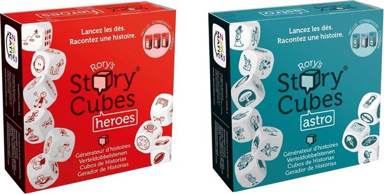 Asmodee Spellenbundel - Dobbelspel - 2 Stuks - Rory's Story Cubes Astro & Heroes