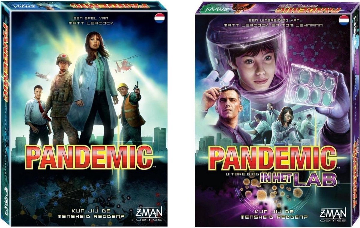 Asmodee Spellenbundel - 2 Stuks - Pandemic Nl & Pandemic In Het Lab - Uitbreiding