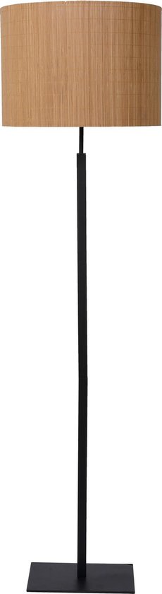 Lucide Magius Vloerlamp Rotan E27/40w H160 Zwart/natuurkl - Bruin