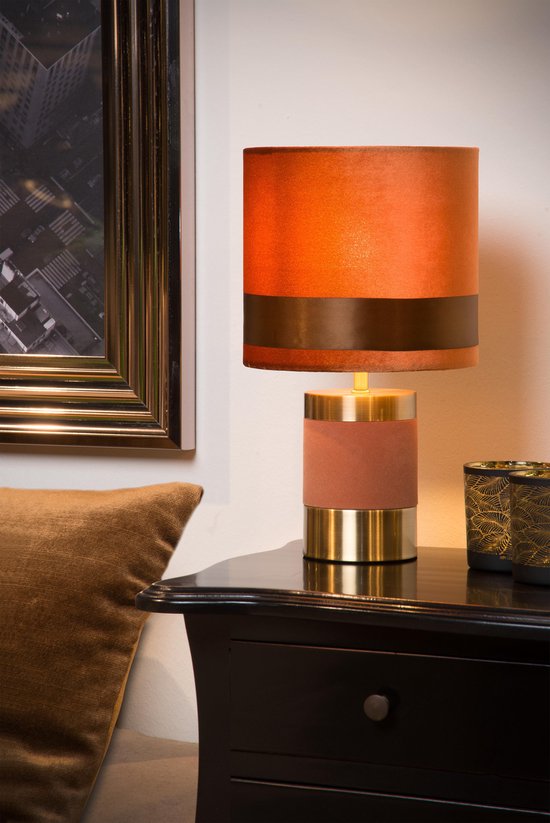 Lucide Frizzle Tafellamp E14/40w H32cm - Bruin