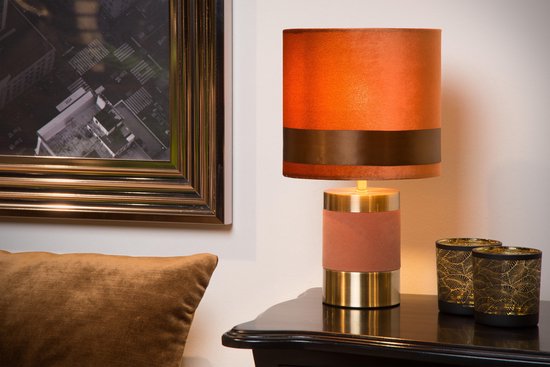 Lucide Frizzle Tafellamp E14/40w H32cm - Bruin