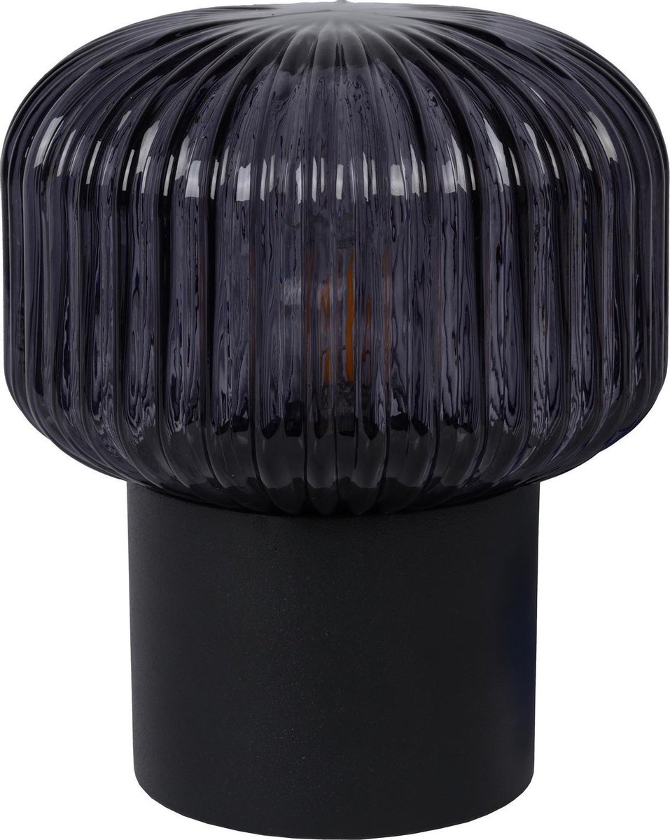 Lucide Jany Tafellamp E14/40w / Smoke Glas - Zwart