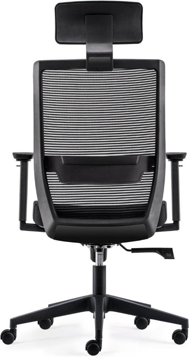 24Designs First Eco-2 Bureaustoel Hoofdsteun -e Stof/mesh -e Kruispoot Met Wielen - Zwart