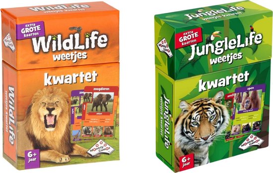 Identity Games Spellenbundel - Kwartet - 2 Stuks - Wildlife Kwartet & Junglelife Kwartet