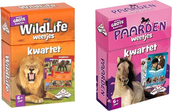 Identity Games Spellenbundel - Kwartet - 2 Stuks - Wildlife Kwartet & Paarden Kwartet