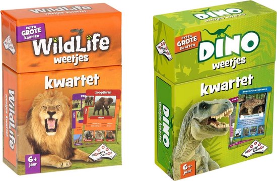 Identity Games Spellenbundel - Kwartet - 2 Stuks - Wildlife Kwartet & Dino Kwartet