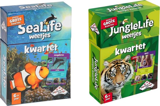 Identity Games Spellenbundel - Kwartet - 2 Stuks - Sealife Kwartet & Junglelife Kwartet