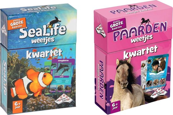 Identity Games Spellenbundel - Kwartet - 2 Stuks - Sealife Kwartet & Paarden Kwartet