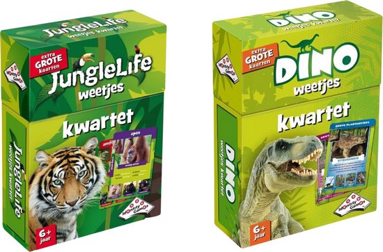 Identity Games Spellenbundel - Kwartet - 2 Stuks - Sealife Junglelife Kwartet & Dino Kwartet