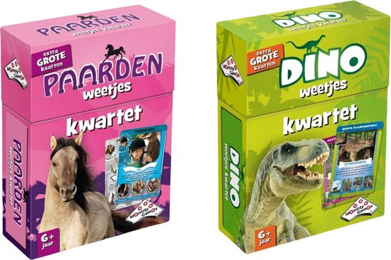 Identity Games Spellenbundel - Kwartet - 2 Stuks - Paarden Kwartet & Dino Kwartet