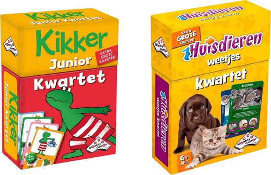 Identity Games Spellenbundel - Kwartet - 2 Stuks - Kikker Jr. Kwartet & Huisdieren Kwartet