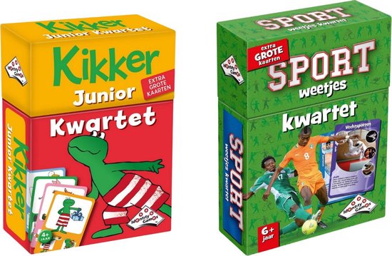 Identity Games Spellenbundel - Kwartet - 2 Stuks - Kikker Jr. Kwartet & Sport Weetjes Kwartet