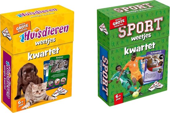 Identity Games Spellenbundel - Kwartet - 2 Stuks - Sport Weetjes Kwartet & Huisdieren Kwartet