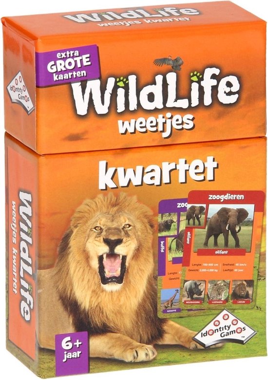 Identity Games Spellenbundel - Kwartet - 3 Stuks - Wildlife Kwartet & Sealife Kwartet & Junglelife Kwartet