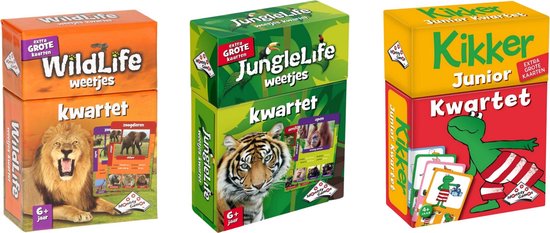 Identity Games Spellenbundel - Kwartet - 3 Stuks - Wildlife Kwartet & Junglelife Kwartet & Kikker Jr. Kwartet