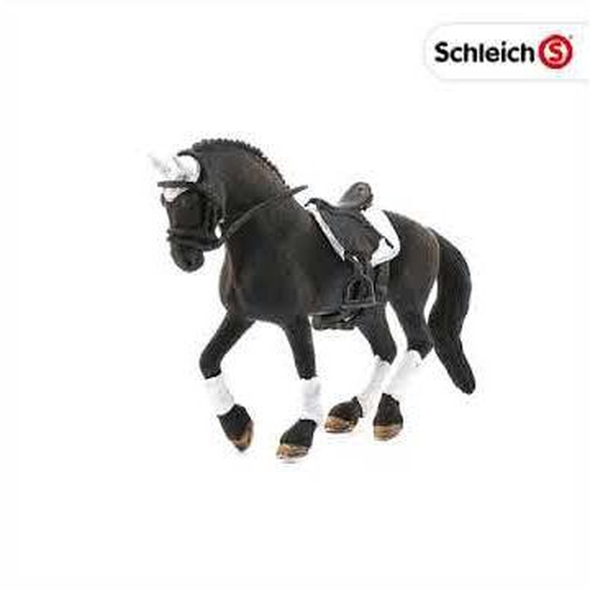 Schleich Horse Club 42457 - Friese Hengstenbeeldje Ruiterwedstrijd - Zwart