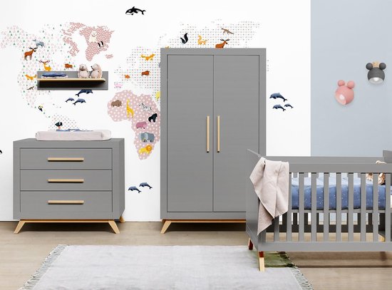 Bopita Fenna Commode Met 3 Laden - Grey/natural