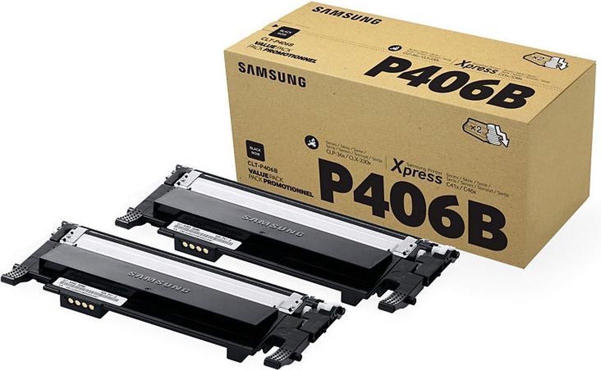 Samsung CLT-P406B/ELS Toner Twin Pack - Zwart