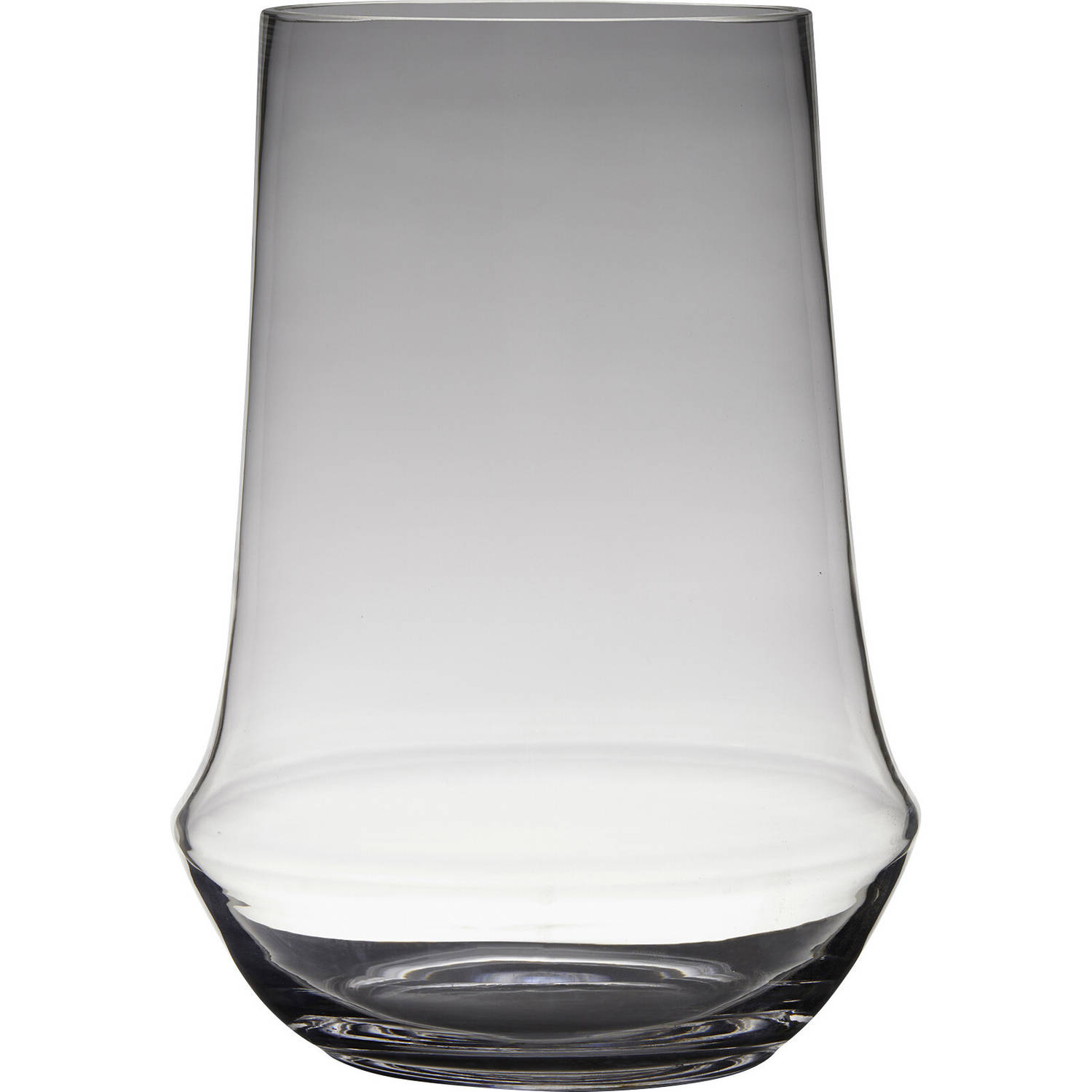 Bellatio Decorations Transparante Luxe Grote Stijlvolle Vaas/vazen Van Glas 35 X 25 Cm - Bloemen/boeketten Vaas Voor Binnen Gebruik