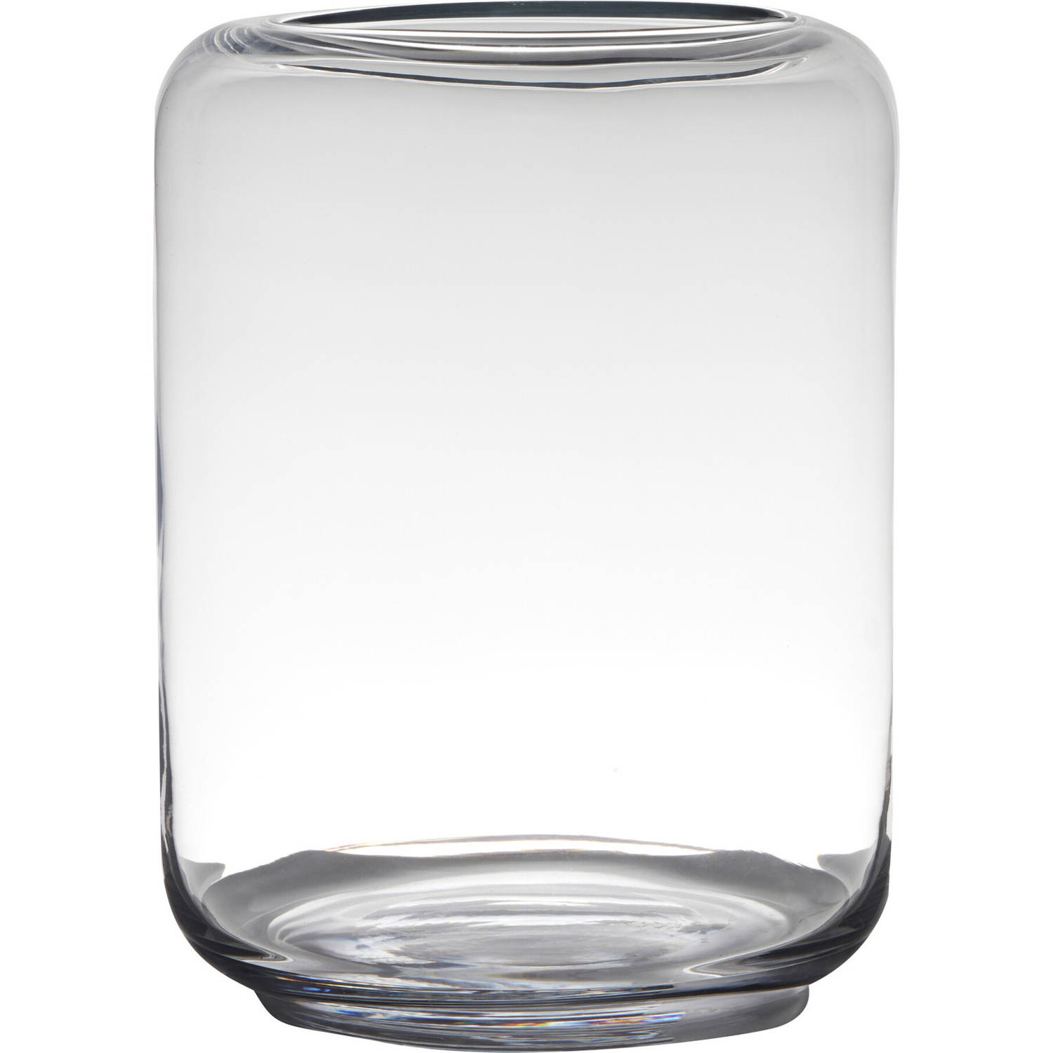 Bellatio Decorations Transparante Grote Luxe Vaas/vazen Van Glas 30 X 23 Cm - Bloemen/boeketten Vaas Voor Binnen Gebruik