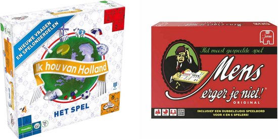 Hasbro Spellenbundel - Bordspellen - 2 Stuks - Ik Hou Van Holland & Mens Erger Je Niet