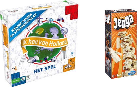 Hasbro Spellenbundel - Bordspellen - 2 Stuks - Ik Hou Van Holland & Jenga