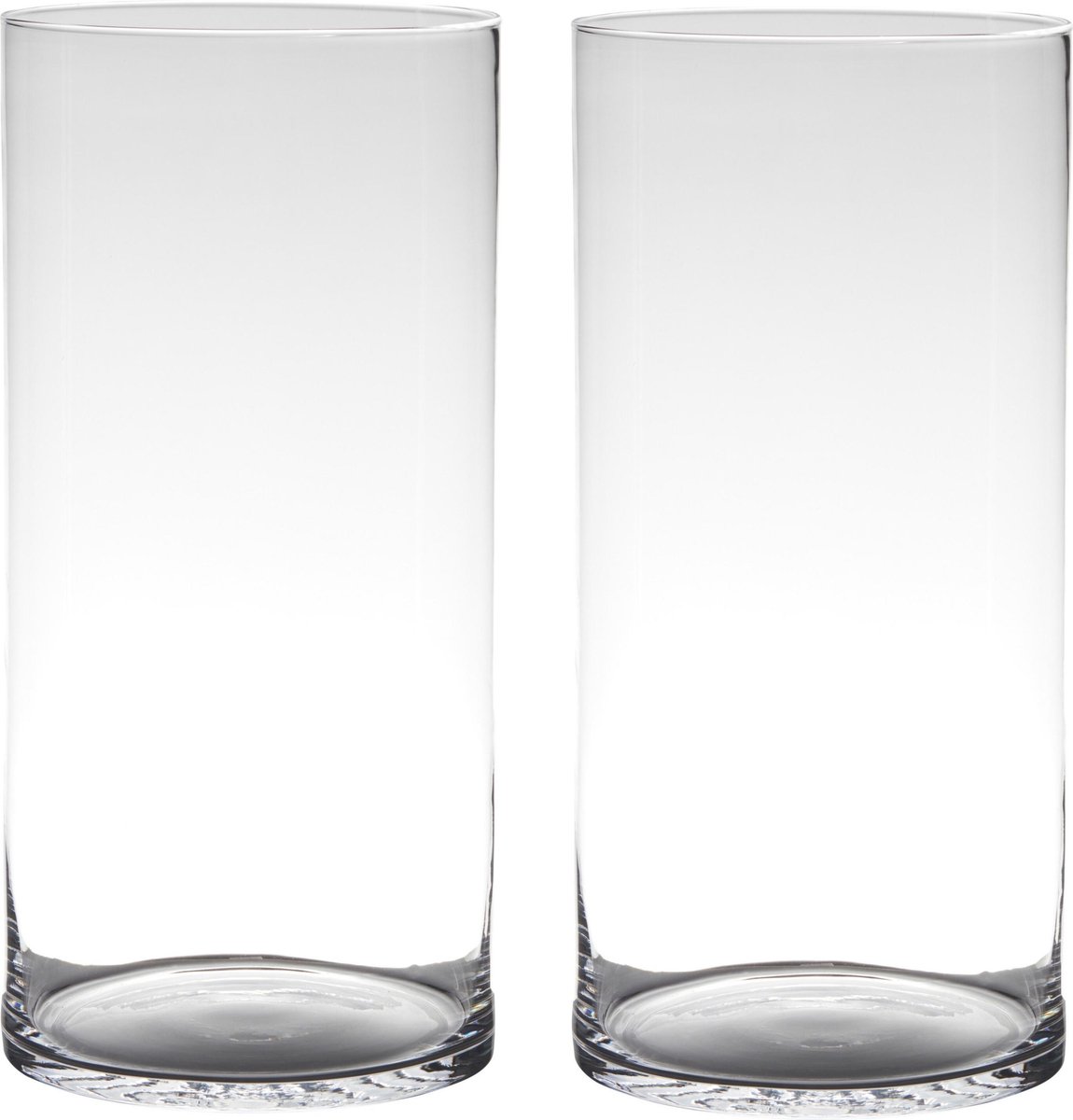 Bellatio Decorations Transparante Home-basics Cylinder Vaas/vazen Van Glas 40 X 19 Cm - Bloemen/takken/boeketten Vaas Voor Binnen Gebruik