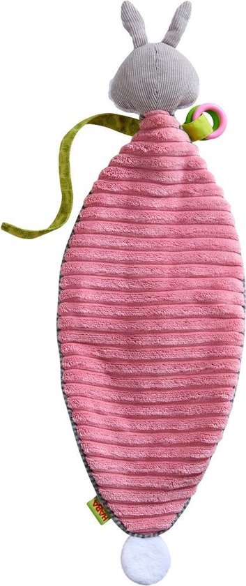 HABA Knuffeldoekje Haas Hops 20 X 16 Cm Katoen/roze - Grijs