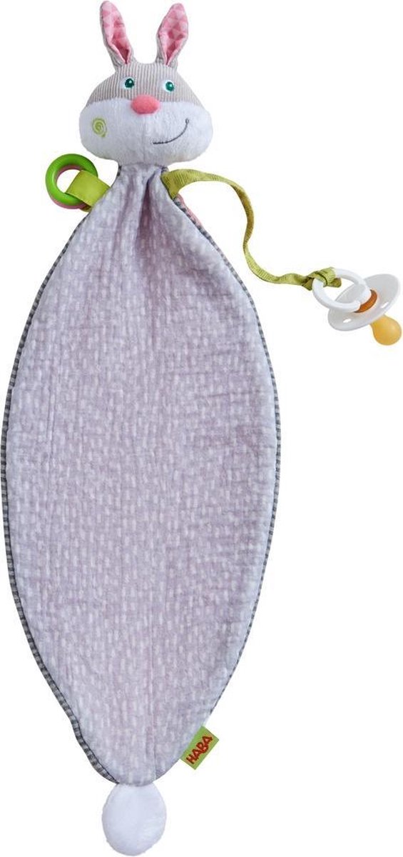 HABA Knuffeldoekje Haas Hops 20 X 16 Cm Katoen/roze - Grijs