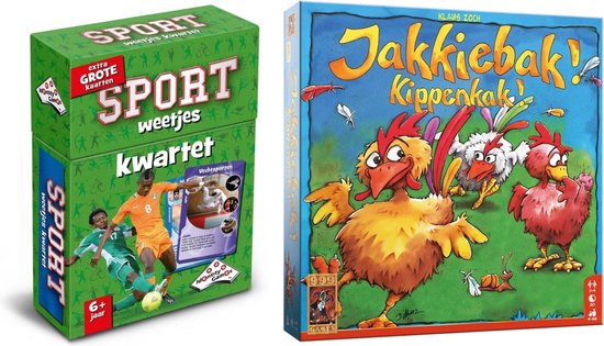 Spellenbundel - Bordspel - 2 Stuks - Kwartet Sport Weetjes & Jakkiebak! Kippenkak!