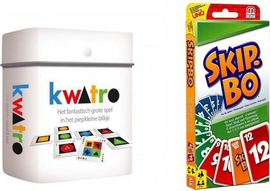 Mattel Spellenbundel - Kaartspel - 2 Stuks - Kwatro & Skip-bo