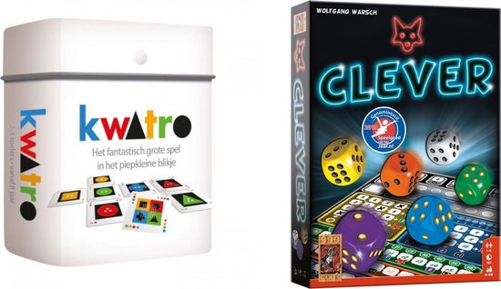 999Games Spellenbundel - Kaartspel - 2 Stuks - Kwatro & Clever