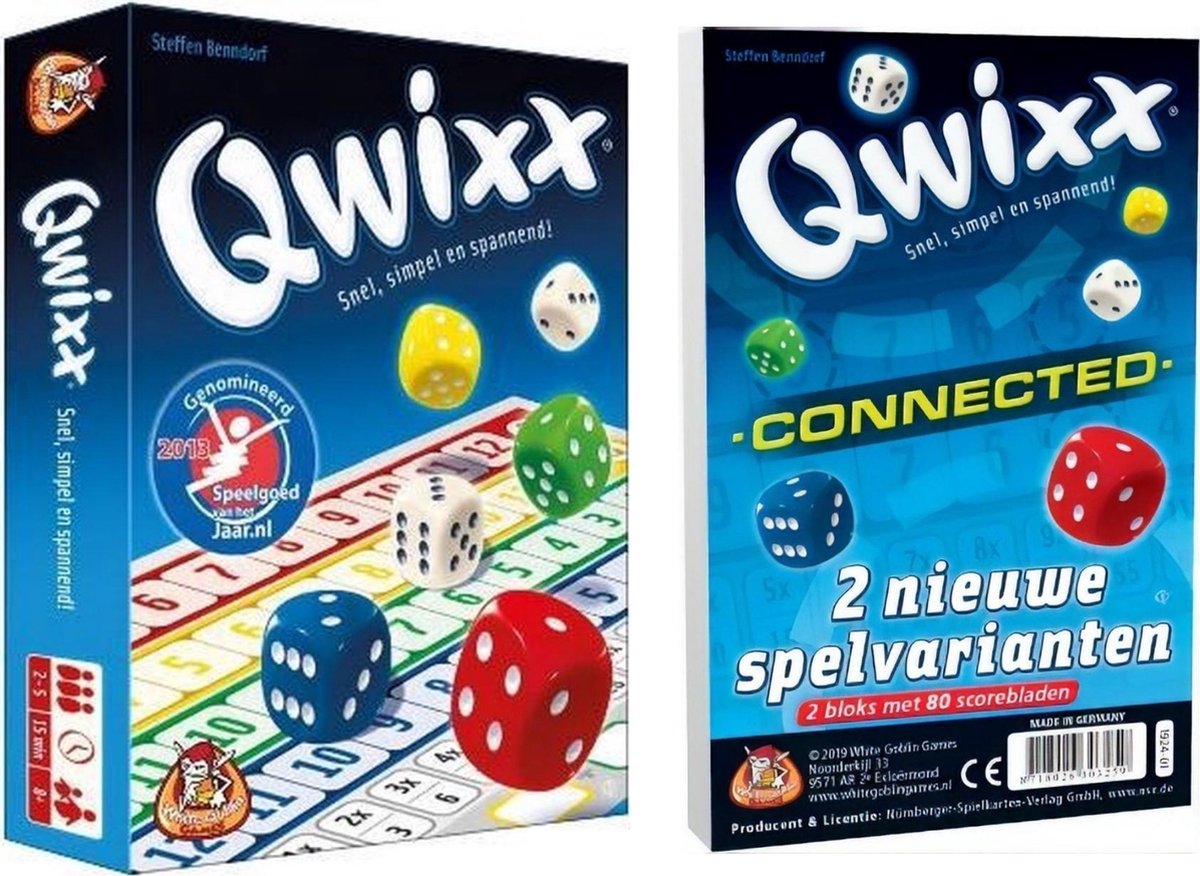 White Goblin Games Spellenbundel - 2 Stuks - Dobbelspel - Qwixx & Qwixx Connected