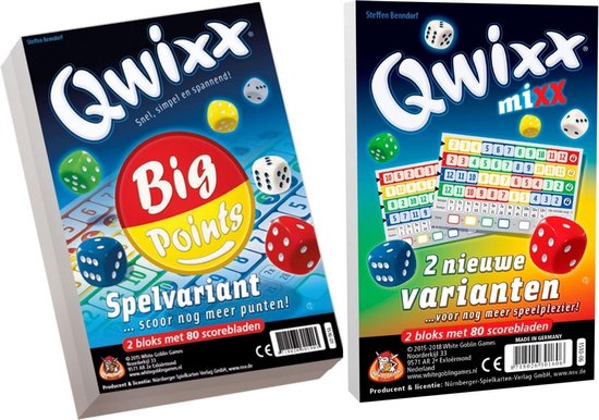 White Goblin Games Spellenbundel - 2 Stuks - Dobbelspel - Qwixx Big Points & Qwixx Mixx